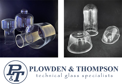 Plowden & Thompson blown glass and pressed glass products with logo
