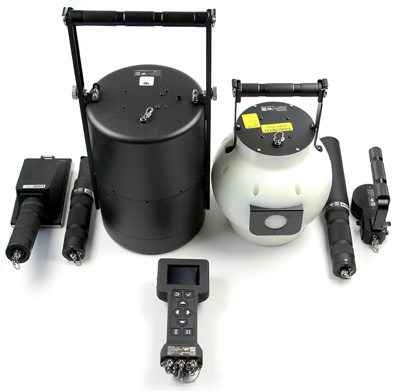 Radiological Detection System with the Base Unit and six radiation probes