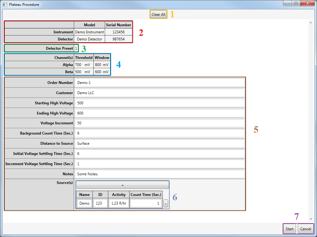 Lumic 1 - Plateau Procedure Setup Screenshot